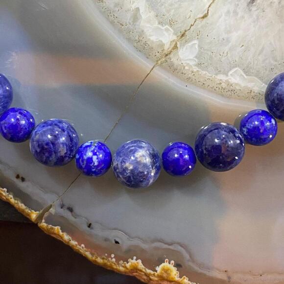 Carolyn Pollack Sterling 1 Strand Sodalite Bead Stretch Bracelet For Women - Picture 5 of 10